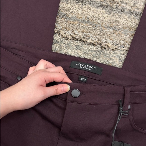 Liverpool Mid Rise Skinny Jeans Sz 16/33 NWT | Liverpool Skinny Jeans Aubergine- - Picture 8 of 14